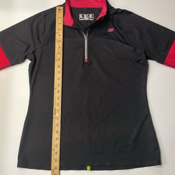 New Balance Black & Pink Quarter Zip Long Sleeve Athletic Pullover Sz XL - Picture 3 of 5